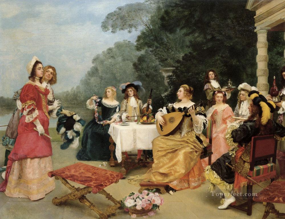 The Recital lady portrait Gustave Jean Jacquet Oil Paintings